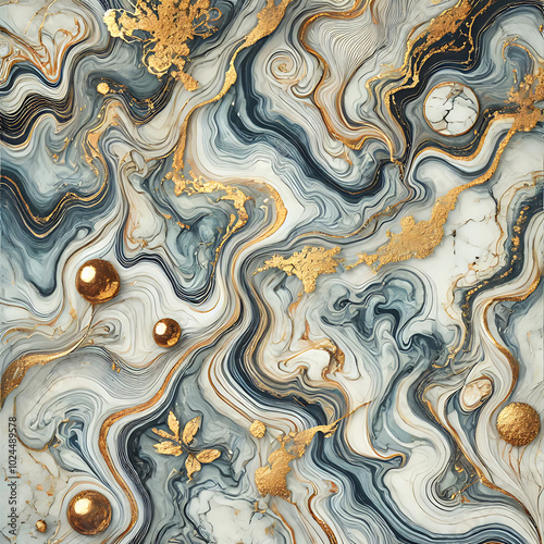 Black Marble with Gold Veins, Generative Ai