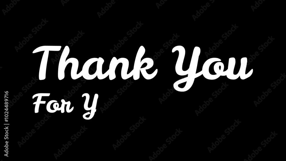 Thank you for your attention text animation suitable for presentations, social media posts, thank you notes and thanking audiences on black and white background Thank you for your attention text animation suitable for presentations, social media posts, thank you notes and thanking audiences on black and white background