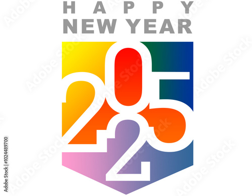 Happy new year 2025 design. With colorful truncated number illustrations. Premium vector design for poster, banner, greeting and new year 