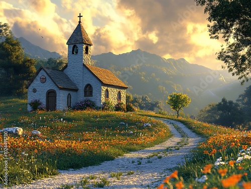 church in the mountains photo