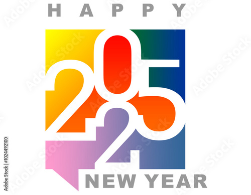 Happy new year 2025 design. With colorful truncated number illustrations. Premium vector design for poster, banner, greeting and new year 