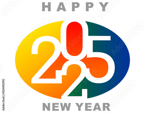 Happy new year 2025 design. With colorful truncated number illustrations. Premium vector design for poster, banner, greeting and new year 