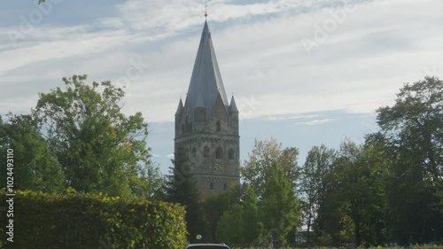 Erwitte St. Laurentius Church smooth 4k Video in glorious light