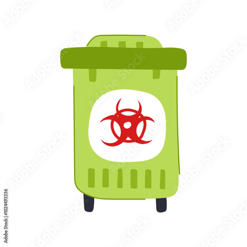 container medical waste bin cartoon. safety biohazard, sharps management, environment regulation container medical waste bin sign. isolated symbol vector illustration
