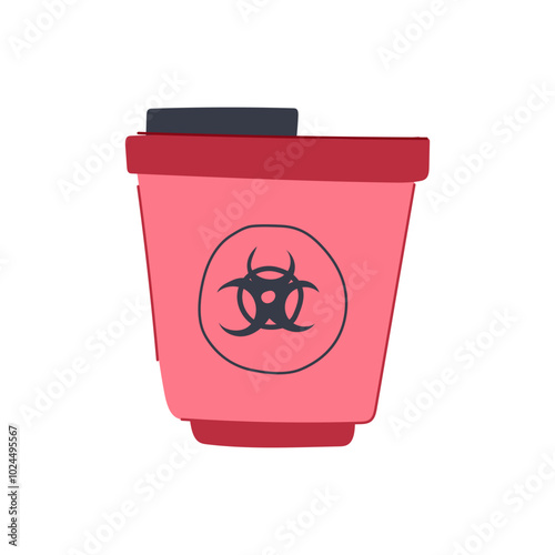 environment medical waste bin cartoon. regulation compliance, segregation recycling, contamination infection environment medical waste bin sign. isolated symbol vector illustration