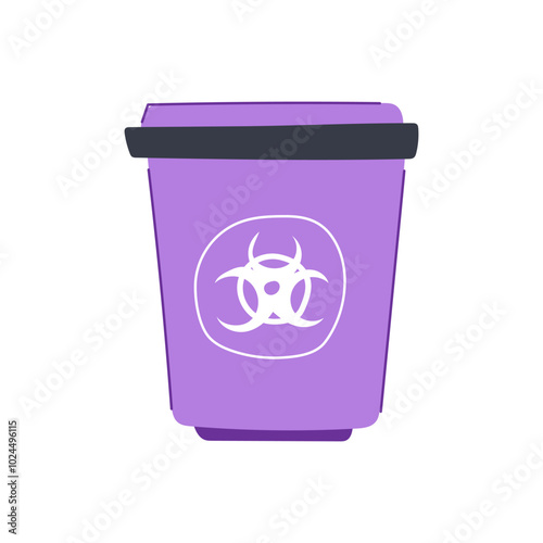 regulation medical waste bin cartoon. compliance segregation, recycling contamination, infection sanitation regulation medical waste bin sign. isolated symbol vector illustration