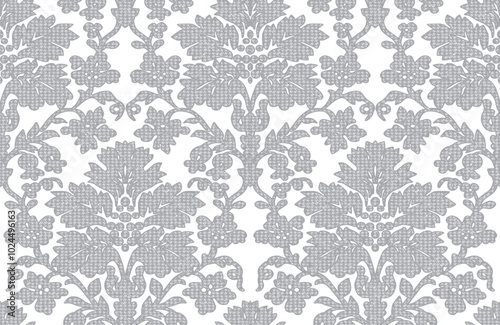 Floral brush strokes seamless pattern design for fashion textiles, graphics, backgrounds and crafts linen texture