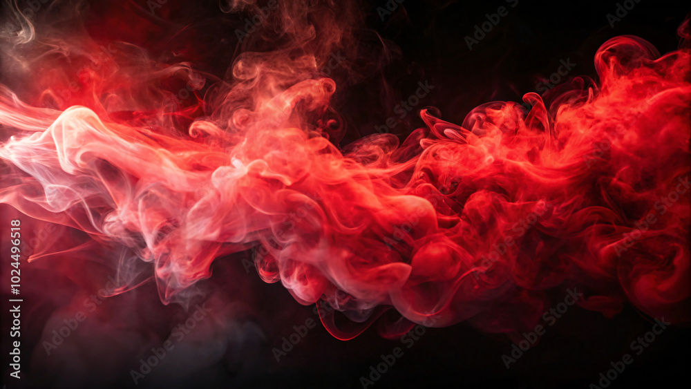 Fiery inferno, red smoke billows against darkness, heat radiates Fiery inferno, red smoke billows against darkness, heat radiates