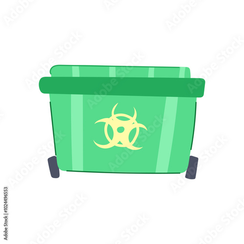compliance medical waste bin cartoon. segregation recycling, contamination infection, sanitation storage compliance medical waste bin sign. isolated symbol vector illustration