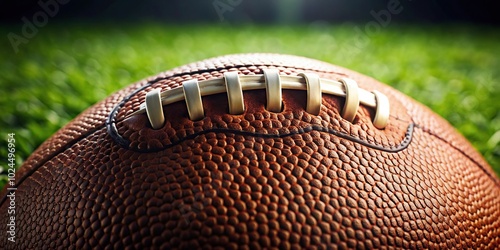 Macro shot of American football ball