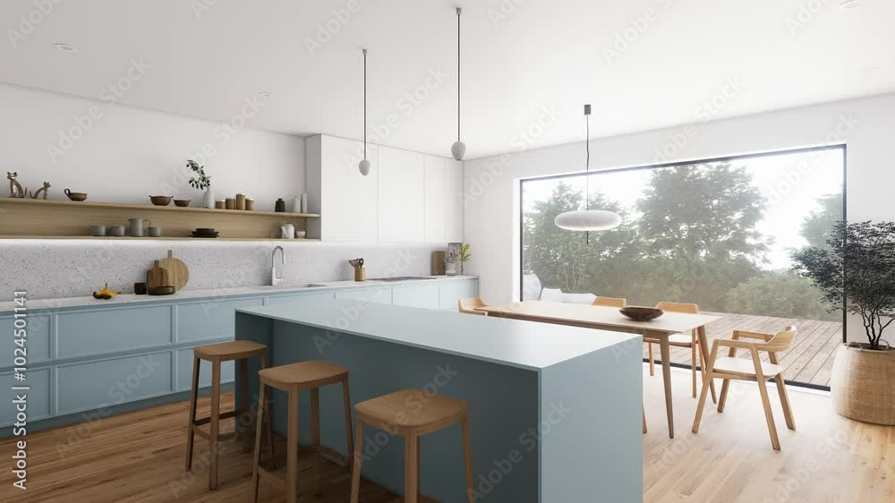 This is a beautifully designed modern minimalist kitchen that incorporates various natural elements This is a beautifully designed modern minimalist kitchen that incorporates various natural elements