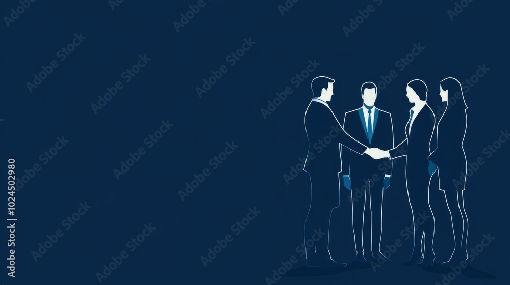 A group of people shaking hands on a blue background A group of people shaking hands on a blue background