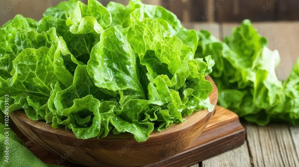 Crisp and Fresh Green Lettuce Close-up with Natural Texture and Vibrant Colors Crisp and Fresh Green Lettuce Close-up with Natural Texture and Vibrant Colors