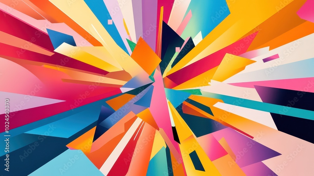 Vibrant Geometric Explosion of Colors