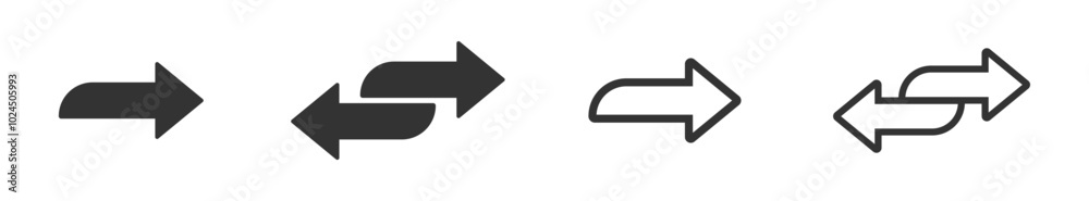 Double arrow vector icons set. Arrow icon Double arrow vector icons set. Arrow icon
