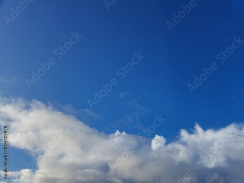 White clouds in summer sky background