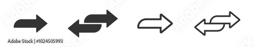 Double arrow vector icons set. Arrow icon