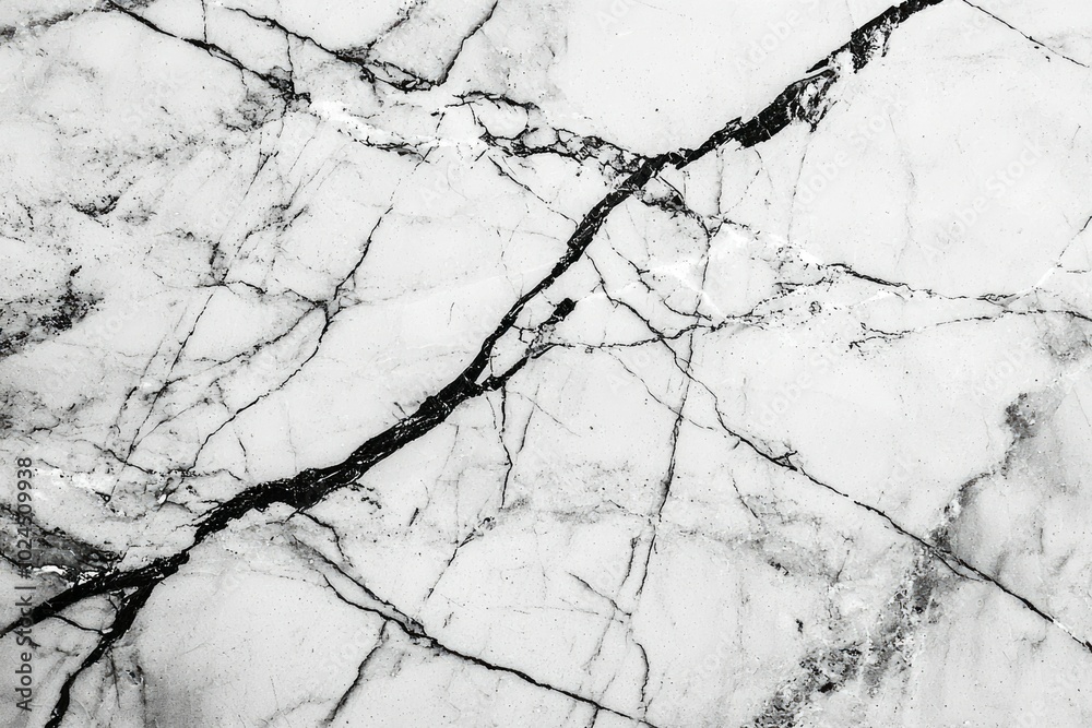 White Marble Surface with Black Veins and Cracks White Marble Surface with Black Veins and Cracks