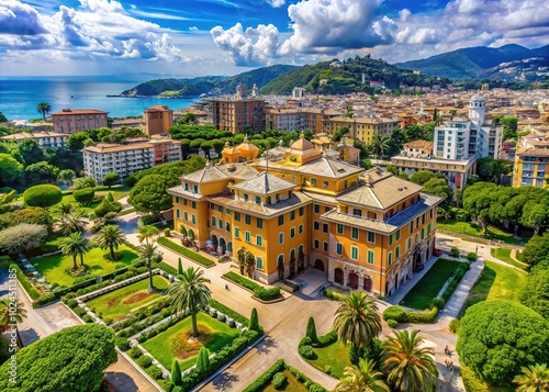 Aerial View of Giustiniani Palace in Genoa, Italy - Stunning Architecture and Scenic Landscape photo