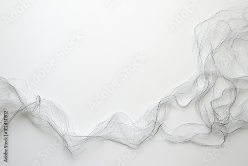 Abstract Line Drawing of Delicate, Intertwined Threads