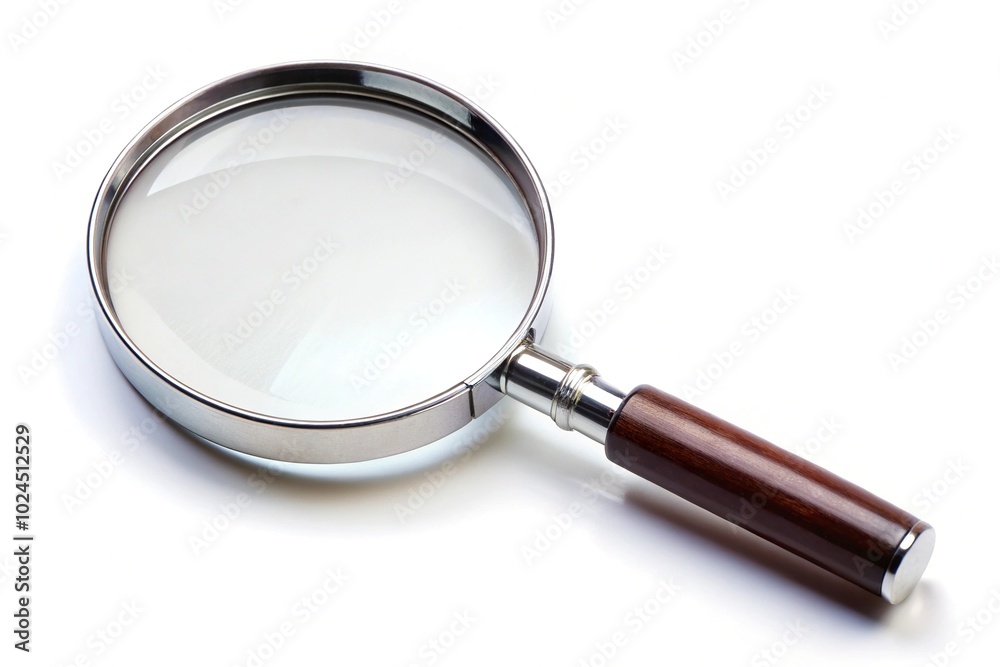 Magnifying glass tool for optical search, isolated on white background Magnifying glass tool for optical search, isolated on white background
