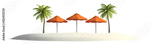 Wallpaper Mural Beach umbrella with Deckchair side view full length Torontodigital.ca