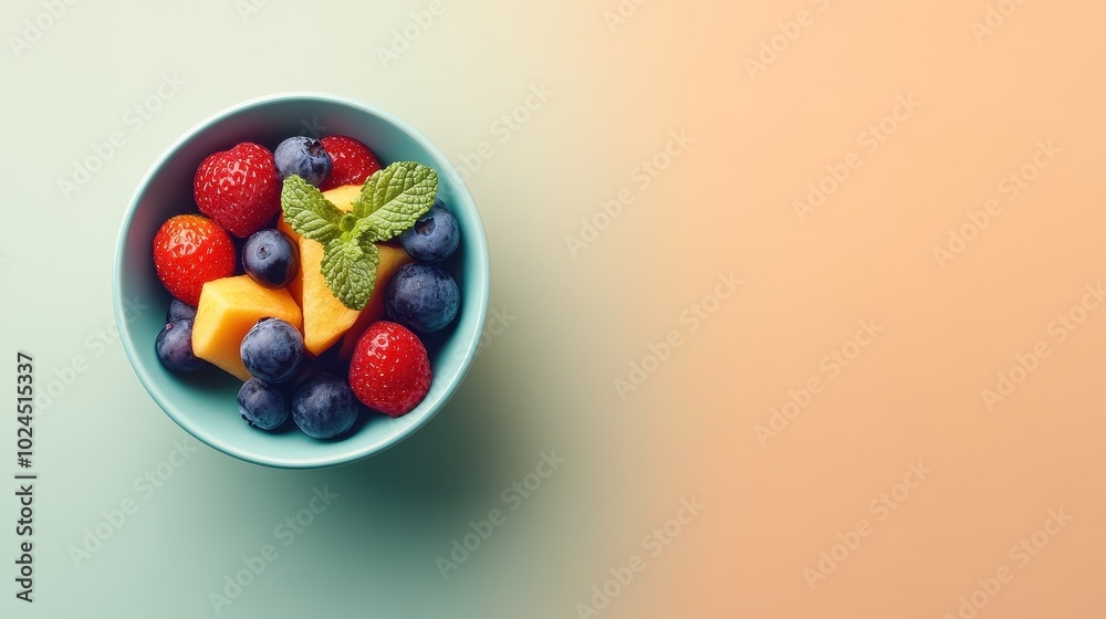 Healthy and Colorful Fruit Salad in a Bowl Healthy and Colorful Fruit Salad in a Bowl