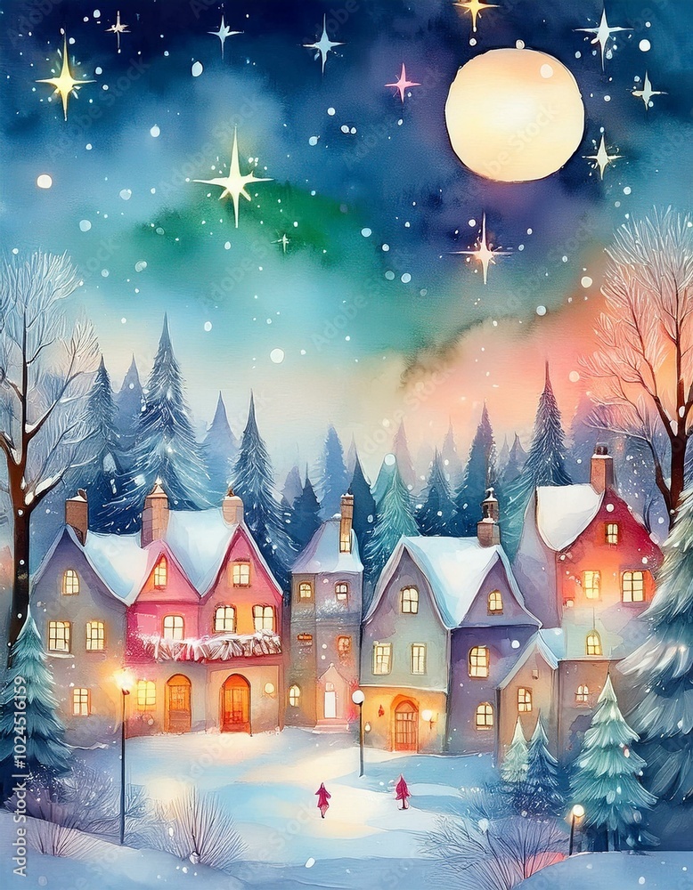 christmas night in the village christmas night in the village