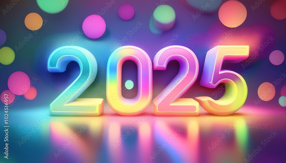 Colorful 2025 displayed with vibrant lights and dots, symbolizing celebration and the arrival of a new year. Colorful 2025 displayed with vibrant lights and dots, symbolizing celebration and the arrival of a new year.