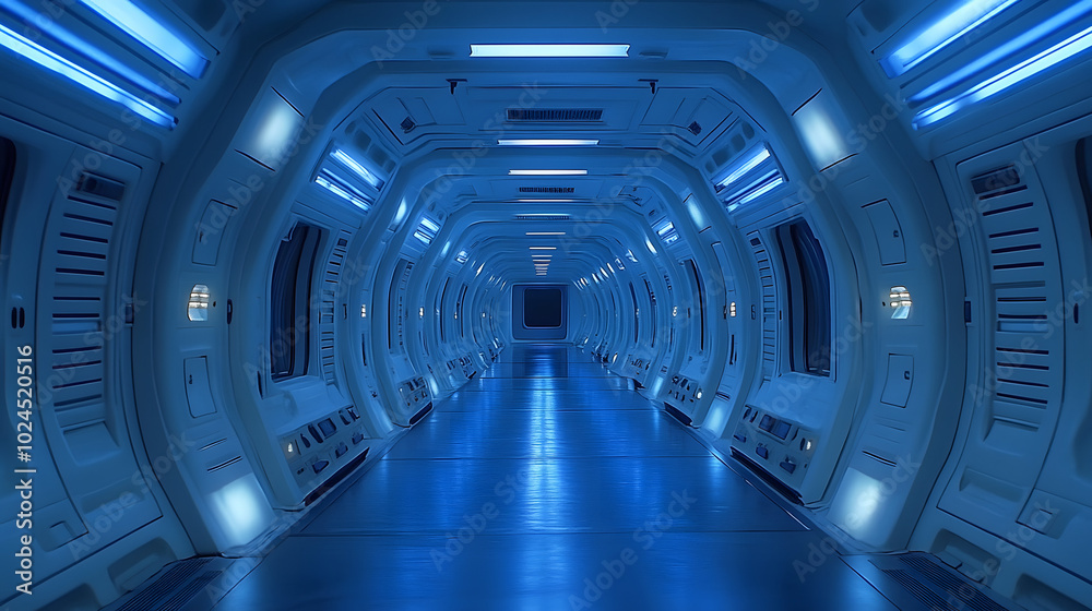 A cinematic shot capturing the interior of an empty, dark science-fiction setting, evoking a sense of mystery and intrigue. This atmospheric image highlights the futuristic design elements, dim lighti A cinematic shot capturing the interior of an empty, dark science-fiction setting, evoking a sense of mystery and intrigue. This atmospheric image highlights the futuristic design elements, dim lighti
