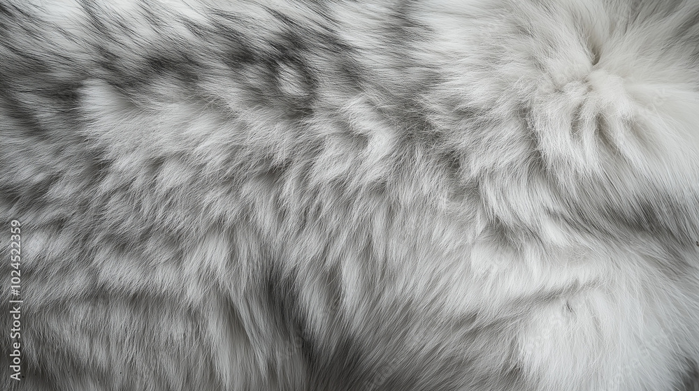 Soft and fluffy gray fur texture, close-up of natural wavy strands, perfect for cozy backgrounds and design projects, high-resolution detail Soft and fluffy gray fur texture, close-up of natural wavy strands, perfect for cozy backgrounds and design projects, high-resolution detail