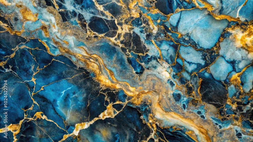 Marble texture in blue, black, and gold Marble texture in blue, black, and gold