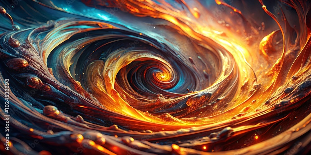 A vortex of molten gold and obsidian, a swirling symphony of liquid fire and shimmering darkness A vortex of molten gold and obsidian, a swirling symphony of liquid fire and shimmering darkness