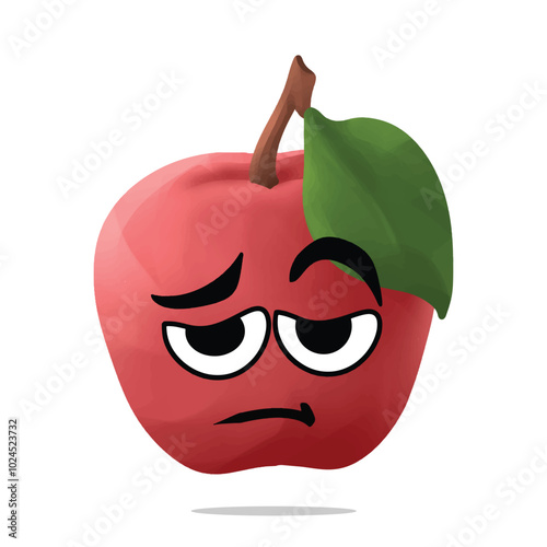 tired apple mascot character. cute, funny, and playful concept. nature, fruit, health, nutrition, cultivation, and education themes