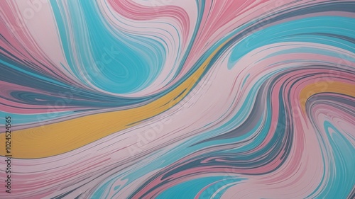 Vibrant Swirling Abstract with LightSteelBlue, Cyan, LightPink, and Gold