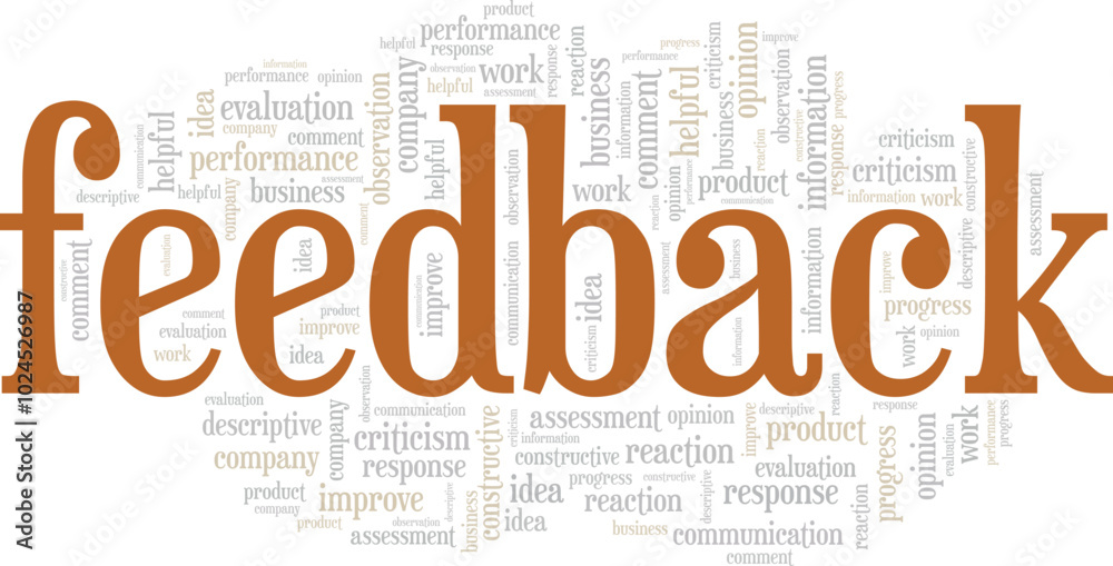 Fototapeta premium Feedback word cloud conceptual design isolated on white background.
