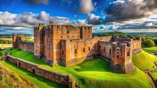 Medieval castle in Carlisle of Northern England Panoramic photo