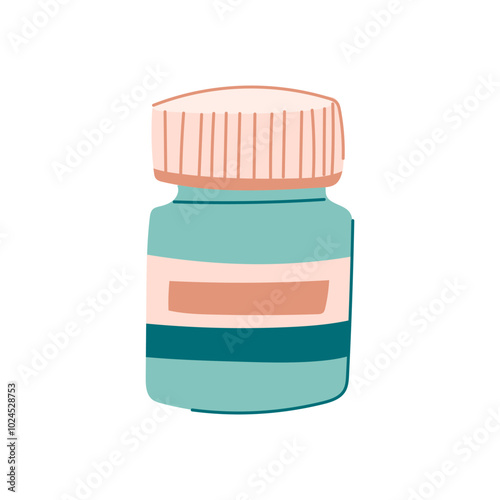 dosage pill bottle cartoon. refill storage, childproof box, dispenser capsule dosage pill bottle sign. isolated symbol vector illustration