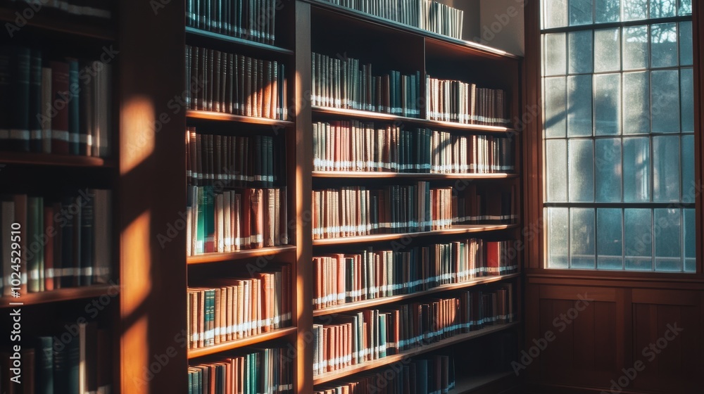 Dynamic Research Space with Books and Natural Light Dynamic Research Space with Books and Natural Light