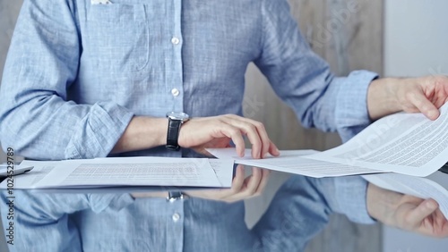 Принти на полотні Businessperson analyzing document at desk