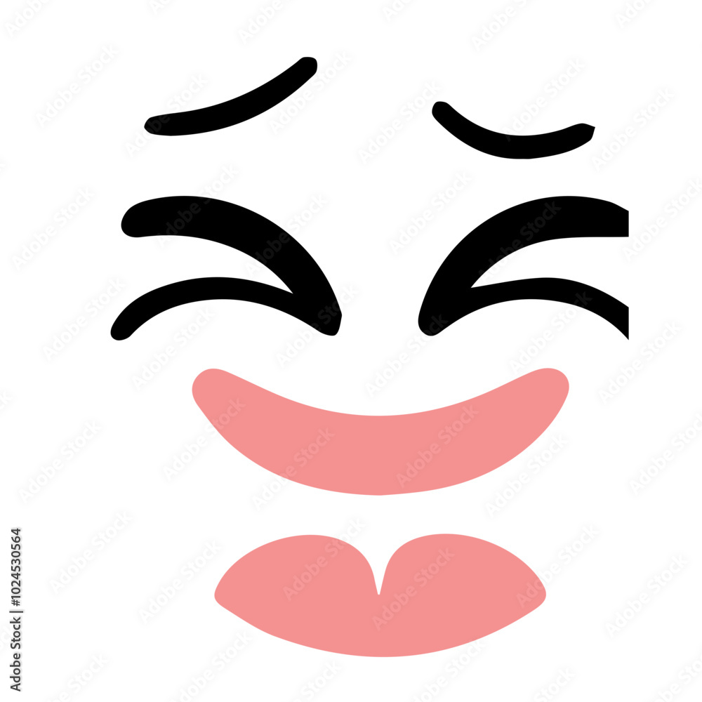 Cute and funny Face Emotion flat design Cute and funny Face Emotion flat design