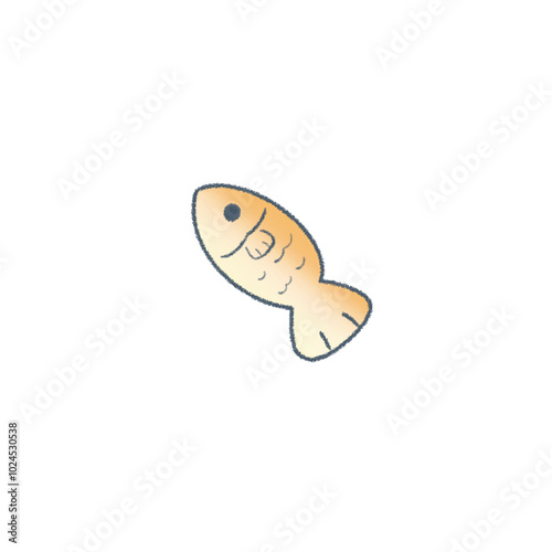 Illustration of cute yellow fish 