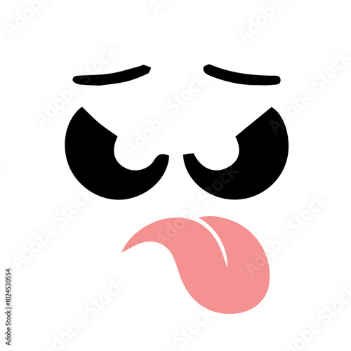 Cute and funny Face Emotion flat design