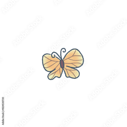 Cute yellow butterfly