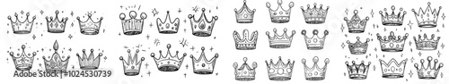This is a sketch crown. This is a simple graffiti crowning, a modern illustration of an elegant crown for a queen or king
