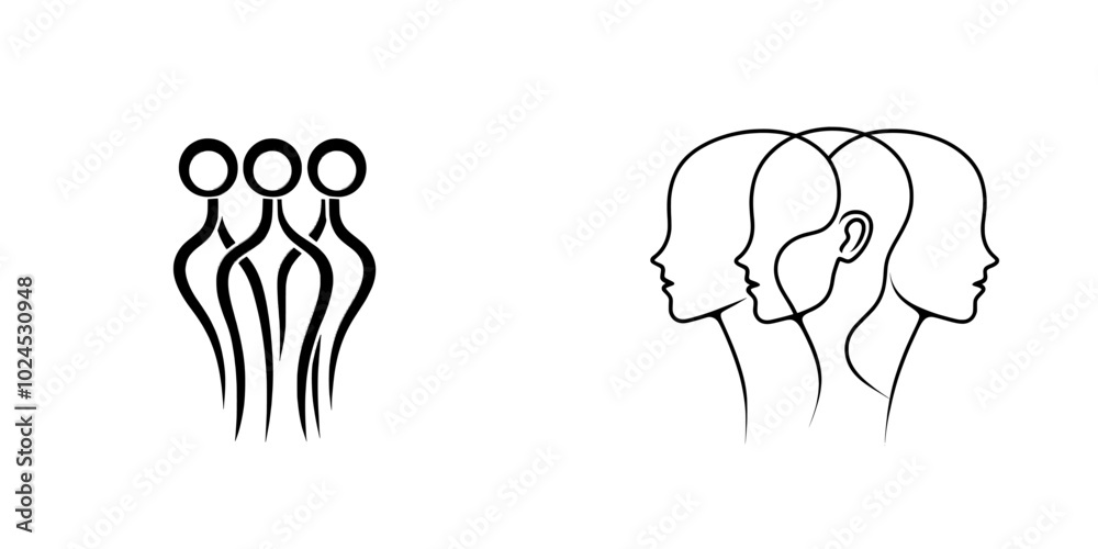 A modern illustration template showing team work in a group A modern illustration template showing team work in a group