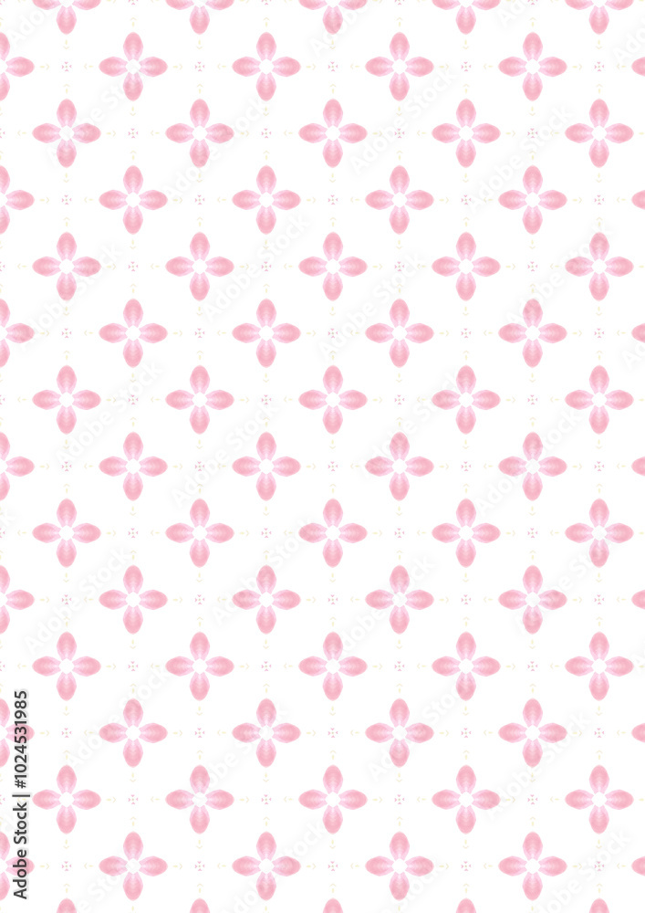 seamless pattern with pink flowers