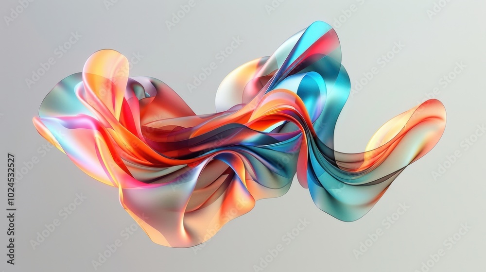 Colorful Abstract Flowing Fabric with Smooth Waves Colorful Abstract Flowing Fabric with Smooth Waves