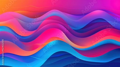 Vibrant Abstract Waves in Bold Colors