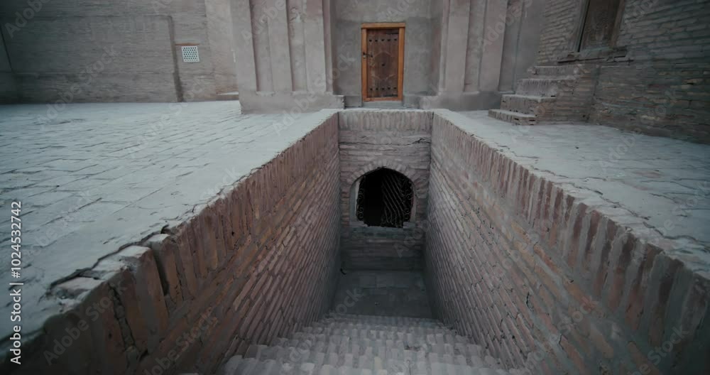 Khiva old city entrance to the dungeon in the evening. Uzbekistan Silkroad Khiva old city entrance to the dungeon in the evening. Uzbekistan Silkroad